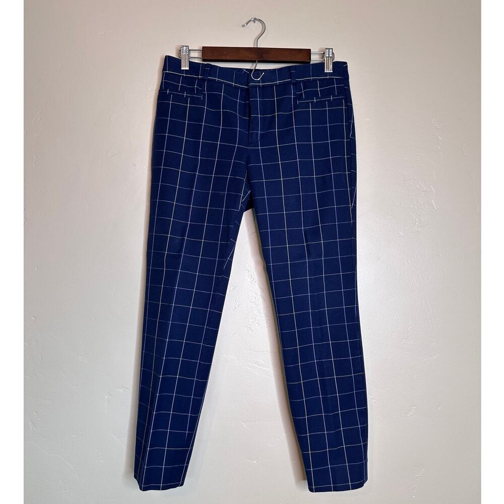 Banana Republic Blue Plaid Sloan Pants 6